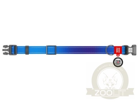 Collar WauDog Nylon Mono Obroża nylonowa odblaskowa z QR-paszportem, plastikowy fastex, L 25mm/33-49cm niebieska Collar WauDog Nylon Mono Obroża nylonowa odblaskowa z QR-paszportem, plastikowy fastex, L 25mm/33-49cm niebieska