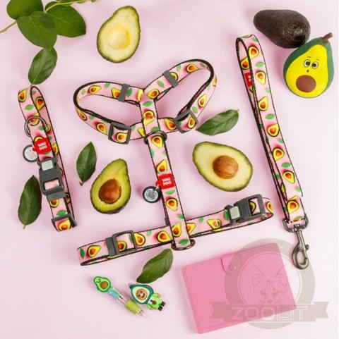 Collar WauDog Nylon Obroża nylonowa z QR-paszportem, plastikowy fastex, wzór AWOKADO NA RÓŻU, M 20mm/28-40cm Collar WauDog Nylon Obroża nylonowa z QR-paszportem, plastikowy fastex, wzór AWOKADO NA RÓŻU, M 20mm/28-40cm