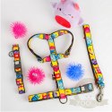 Collar WauDog Nylon Obroża nylonowa z QR-paszportem, plastikowy fastex, wzór FUTRZANE POTWORY, M 20mm/28-40cm
