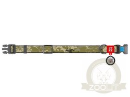 Collar WauDog Nylon Obroża nylonowa z QR-paszportem, plastikowy fastex, wzór MILITARY, S 15mm/25-35cm