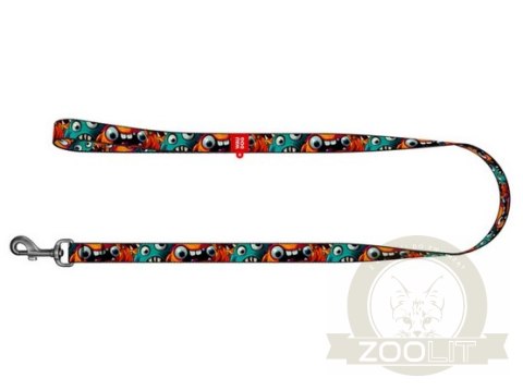 Collar WauDog Nylon Smycz nylonowa L-XXL 25mm/200cm, wzór ZĘBATE POTWORY Collar WauDog Nylon Smycz nylonowa L-XXL 25mm/200cm, wzór ZĘBATE POTWORY