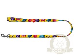 Collar WauDog Nylon Smycz nylonowa S 15mm/200cm, wzór FUTRZANE POTWORY