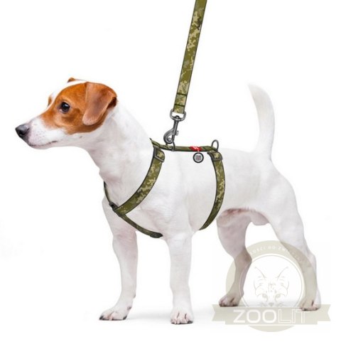 Collar WauDog Nylon Szelki nylonowe anatomiczne w kształcie litery H, z QR-paszportem, plastikowy fastex, wzór MILITARY, rozmiar Collar WauDog Nylon Szelki nylonowe anatomiczne w kształcie litery H, z QR-paszportem, plastikowy fastex, wzór MILITARY, rozmiar