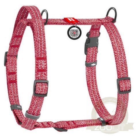Collar WauDog Re-Cotton Szelki z rączką z regenerowanej bawełny anatomiczne w kształcie litery H, odblaskowe z QR-paszportem, pl