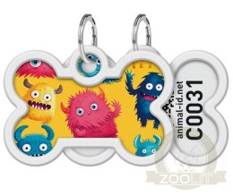 Collar WauDog Smart ID Zawieszka z QR-paszportem kość 4x3cm futrzane potwory