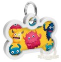 Collar WauDog Smart ID Zawieszka z QR-paszportem kość 4x3cm futrzane potwory