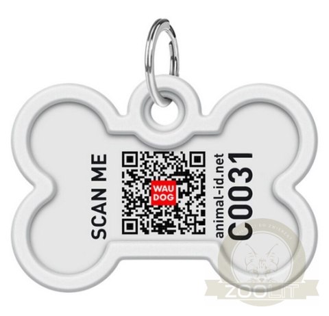 Collar WauDog Smart ID Zawieszka z QR-paszportem kość 4x3cm geometria
