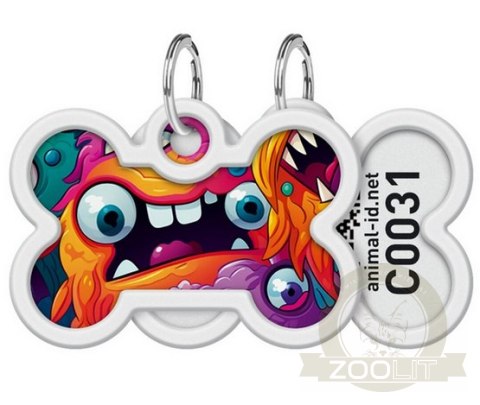 Collar WauDog Smart ID Zawieszka z QR-paszportem kość 4x3cm zębate potwory