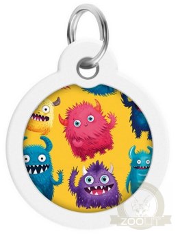 Collar WauDog Smart ID Zawieszka z QR-paszportem okrągła 3cm futrzane potwory