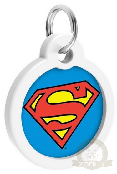 Collar WauDog Smart ID Zawieszka z QR-paszportem okrągła 3cm superman bohater Collar WauDog Smart ID Zawieszka z QR-paszportem okrągła 3cm superman bohater