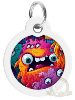 Collar WauDog Smart ID Zawieszka z QR-paszportem okrągła 3cm zębate potwory