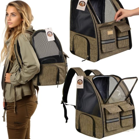 Furrever Friends Cattic Khaki - plecak transporter dla kota i psa Furrever Friends Cattic Khaki - plecak transporter dla kota i psa
