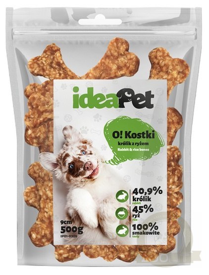IdeaPet Kostki królik z ryżem 9cm 500g IdeaPet Kostki królik z ryżem 9cm 500g
