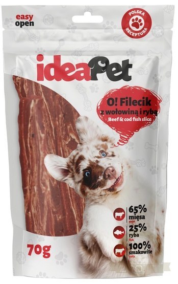IdeaPet O! Fileciki z wołowiną i rybą 70g IdeaPet O! Fileciki z wołowiną i rybą 70g