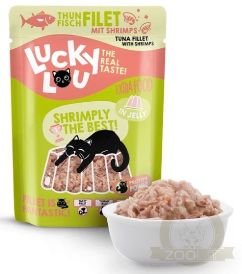Lucky Lou Extrafood Tuńczyk i krewetki w galaretce saszetka 70g Lucky Lou Extrafood Tuńczyk i krewetki w galaretce saszetka 70g