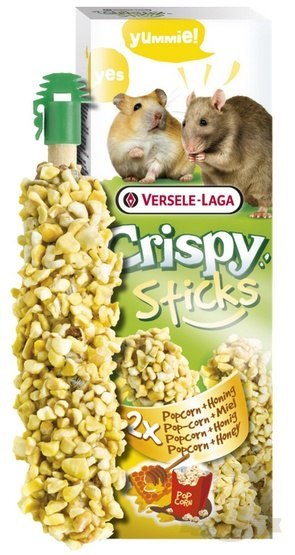Versele-Laga Crispy Sticks Hamster & Rat Popcorn & Honey - kolby dla chomików i szczurów z popcornem i miodem 110g