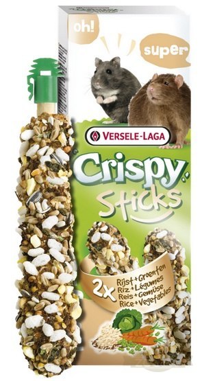 Versele-Laga Crispy Sticks Hamster & Rat Rice & Vegetables - kolby dla chomików i szczurów z ryżem i warzywami 110g Versele-Laga Crispy Sticks Hamster & Rat Rice & Vegetables - kolby dla chomików i szczurów z ryżem i warzywami 110g