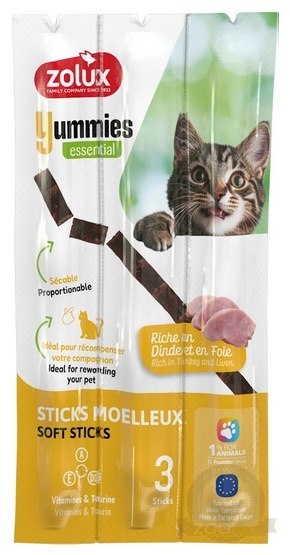 Zolux Yummies Miękki przysmak dla kota - Pałeczki Indyk & Wątróbka 3x5g Zolux Yummies Miękki przysmak dla kota - Pałeczki Indyk & Wątróbka 3x5g