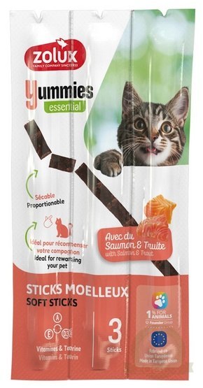 Zolux Yummies Miękki przysmak dla kota - Pałeczki Łosoś & Pstrąg 3x5g Zolux Yummies Miękki przysmak dla kota - Pałeczki Łosoś & Pstrąg 3x5g