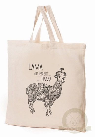 Torba bawełniana 38x42x10cm Zwierzaki - lama Torba bawełniana 38x42x10cm Zwierzaki - lama