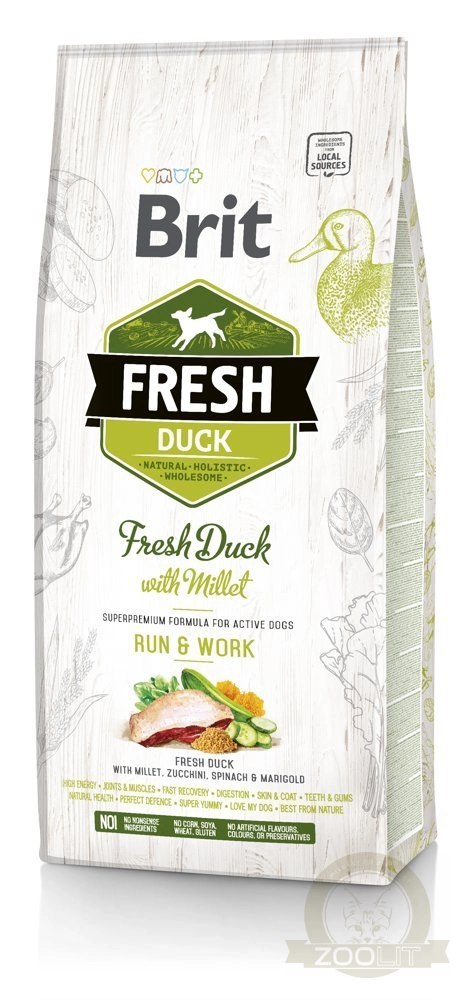 Brit Fresh Duck & Millet Adult Run & Work 2,5kg