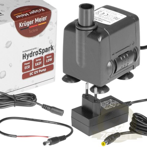 Kruger Meier HydroSpark All Connect - pompa wody 450l/h 12V i 230V Kruger Meier HydroSpark All Connect - pompa wody 450l/h 12V i 230V