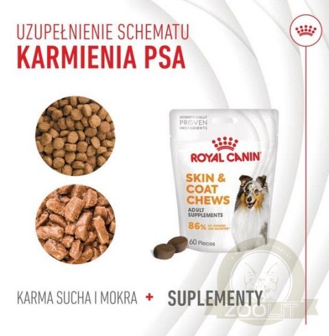 Royal Canin Skin & Coat Chews Adult Supplements 240g Royal Canin Skin & Coat Chews Adult Supplements 240g