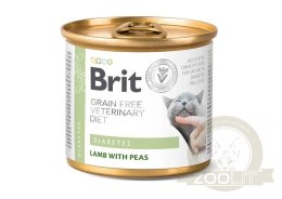 Brit Grain Free Veterinary Diet Cat Diabetes Jagnięcina Z Groszkiem 200g