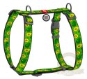 Collar WauDog Nylon Szelki nylonowe anatomiczne w kształcie litery H, z QR-paszportem, plastikowy fastex, wzór AWOKADO, rozmiar 