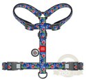 Collar WauDog Nylon Szelki nylonowe anatomiczne w kształcie litery H, z QR-paszportem, plastikowy fastex, wzór FIGA, rozmiar M 2