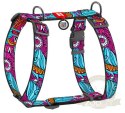 Collar WauDog Nylon Szelki nylonowe anatomiczne w kształcie litery H, z QR-paszportem, plastikowy fastex, wzór LATO, rozmiar XL 