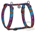 Collar WauDog Nylon Szelki nylonowe anatomiczne w kształcie litery H, z QR-paszportem, plastikowy fastex, wzór LATO, rozmiar M 2