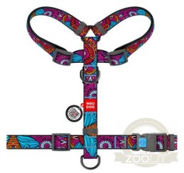 Collar WauDog Nylon Szelki nylonowe anatomiczne w kształcie litery H, z QR-paszportem, plastikowy fastex, wzór LATO, rozmiar M 2