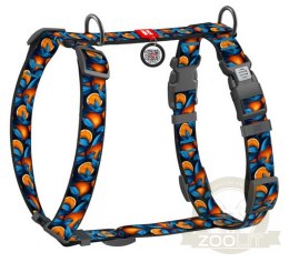 Collar WauDog Nylon Szelki nylonowe anatomiczne w kształcie litery H, z QR-paszportem, plastikowy fastex, wzór POMARAŃCZE, rozmi