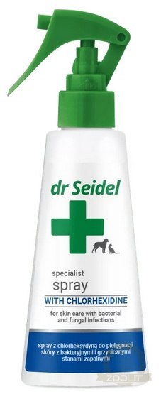 Dr Seidel Spray z chlorheksydyną - do skóry z bakteryjnymi i grzybiczymi stanami zapalnymi 100ml