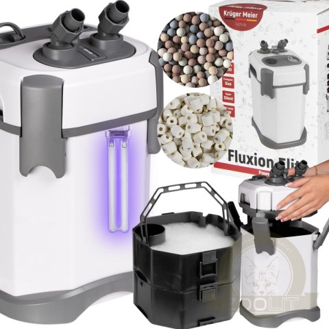 Kruger Meier Fluxion Elite 1000 UVC PRO - filtr zewnętrzny z lampą UV do akwarium 80 - 180 litrów Kruger Meier Fluxion Elite 1000 UVC PRO - filtr zewnętrzny z lampą UV do akwarium 80 - 180 litrów