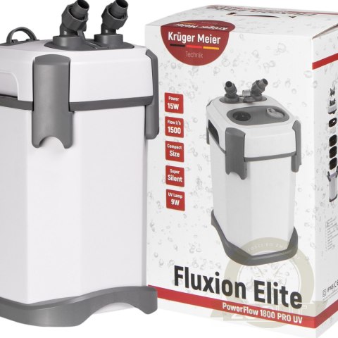 Kruger Meier Fluxion Elite 1800 UVC PRO - filtr zewnętrzny z lampą UV do akwarium 120 - 350 litrów Kruger Meier Fluxion Elite 1800 UVC PRO - filtr zewnętrzny z lampą UV do akwarium 120 - 350 litrów