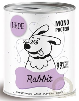 Paka Zwierzaka PEPE Rabbit (królik) puszka 800g