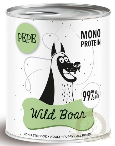 Paka Zwierzaka PEPE Wild Boar (dzik) puszka 800g