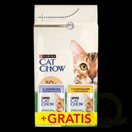 Purina Cat Chow Sterilised Bogata w Kurczaka 1,5kg + 2 Saszetki Gratis