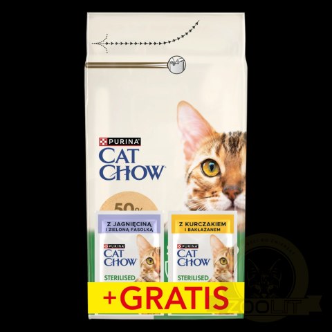 Purina Cat Chow Sterilised Bogata w Kurczaka 1,5kg + 2 Saszetki Gratis