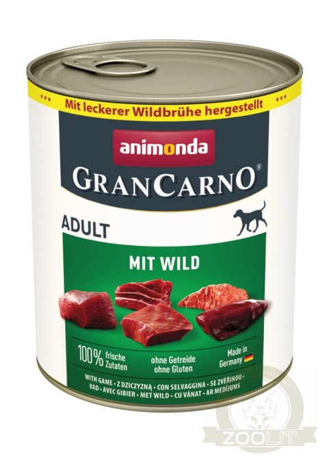 Animonda GranCarno Adult Dog Dziczyzna 800g
