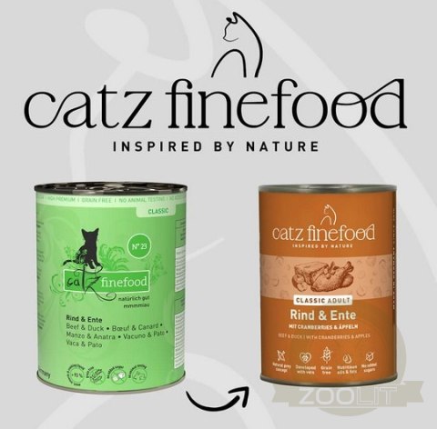 Catz Finefood Classic N.23 Wołowina i Kaczka puszka 400g