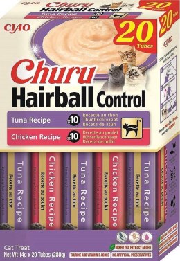 Inaba Churu Hairball Control Przysmak Dla Kotów Kurczak Tuńczyk 20x14g