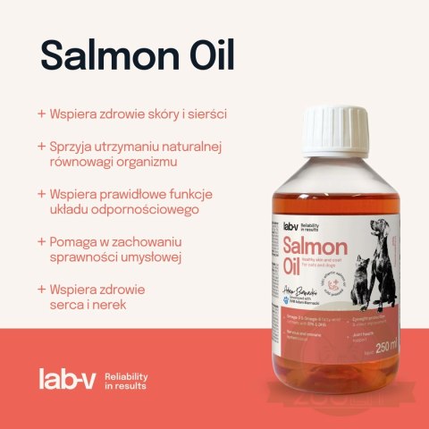 Lab-V Olej Z Łososia 100% Dla Psa I Kota W Każdym Wieku 250ml