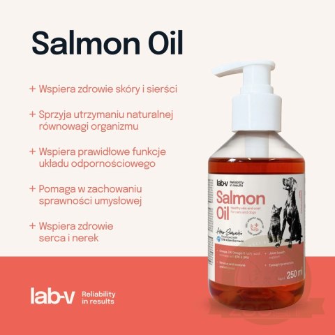Lab-V Olej Z Łososia 100% Dla Psa I Kota W Każdym Wieku 250ml