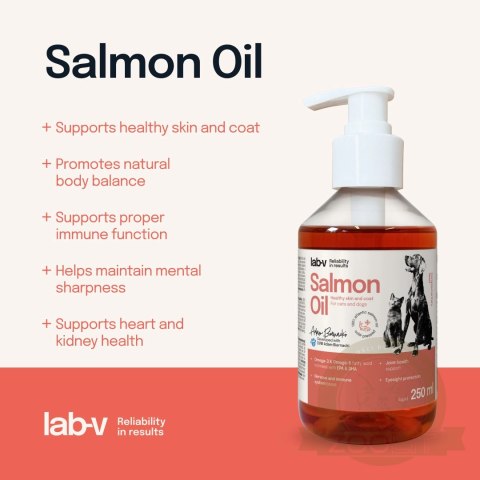 Lab-V Olej Z Łososia 100% Dla Psa I Kota W Każdym Wieku 250ml