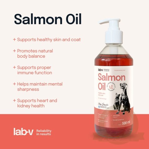 Lab-V Olej Z Łososia Dla Psów I Kotów 500ml