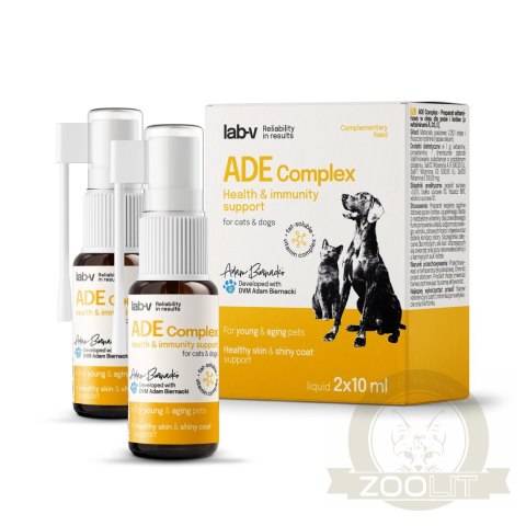 Lab-v ADE Complex Kompleks Witamin A, D I E W Formie Spreju Dla Psów I Kotów 2 x 10ml