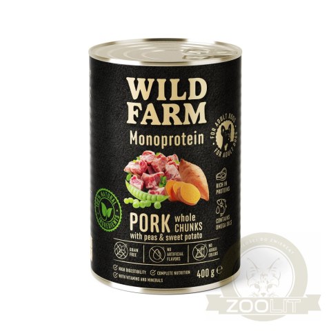 WILD FARM Monoprotein Pork 400g - hipoalergiczna karma dla psa